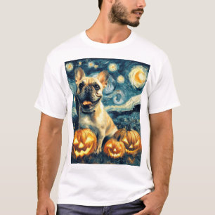 Französische Bulldogge von van gogh Sternennacht H T-Shirt