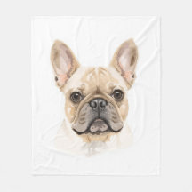 Französische Bulldogge Watercolor Fleece-Decke Neu