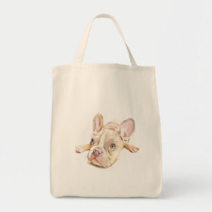 Französische Bulldogge Watercolor-Tasche – Süße Fr Tragetasche