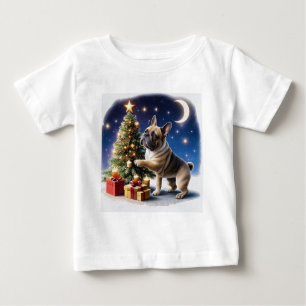 Französische Bulldogge Weihnachten Baum Baby T-shirt