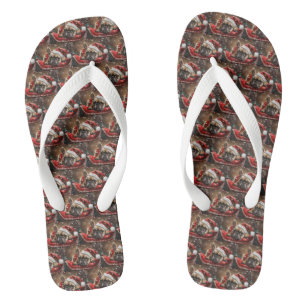 Französische Bulldogge Weihnachten Festlich  Flip Flops