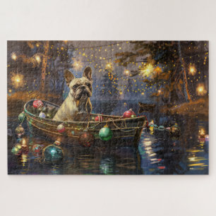 Französische Bulldogge Weihnachten Festliche Reise Puzzle