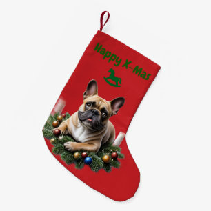 Französische Bulldogge Weihnachten French Bulldog Kleiner Weihnachtsstrumpf