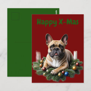 Französische Bulldogge Weihnachten French Bulldog Postkarte