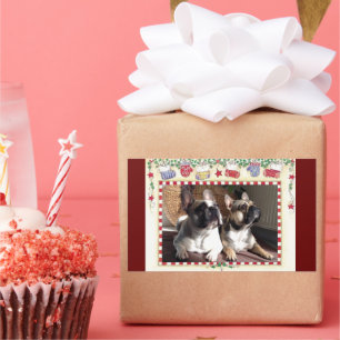 französische Bulldogge Weihnachten French Bulldog  Rechteckiger Aufkleber