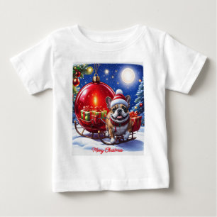 Französische Bulldogge Weihnachten French Bullog Baby T-shirt