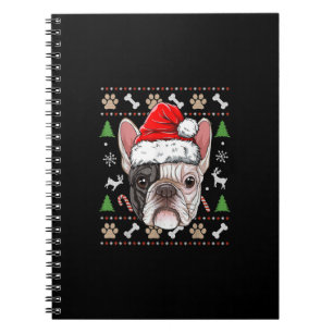Französische Bulldogge Weihnachten Hund Santa mit Notizblock