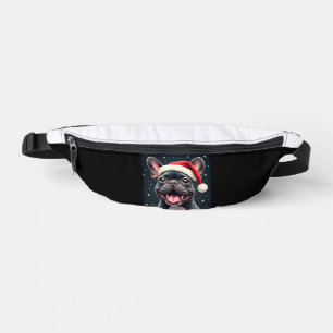 Französische Bulldogge Weihnachten Langarm T-Shirt Bauchtasche