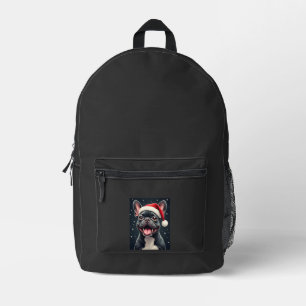 Französische Bulldogge Weihnachten Langarm T-Shirt Bedruckter Rucksack