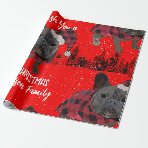 Französische Bulldogge Weihnachten Personalisierte Geschenkpapier