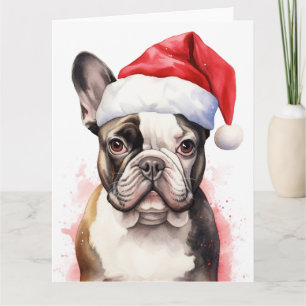 Französische Bulldogge Weihnachten Santa Pfoten Fe Karte