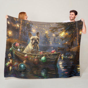 Französische Bulldogge Weihnachtliche Festliche Re Fleecedecke