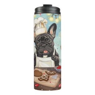 Französische Bulldogge-Weihnachtsbäckerei: Festlic Thermosbecher