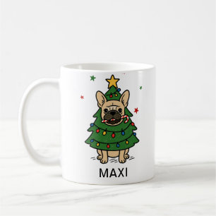 Französische Bulldogge Weihnachtsbaum benutzerdefi Kaffeetasse