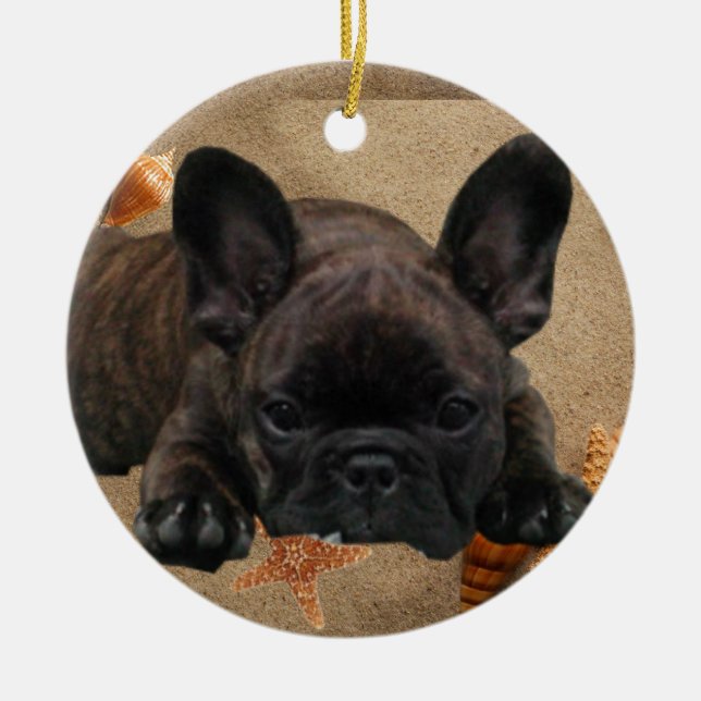 Französische Bulldogge Weihnachtsbaum Ornament (Vorne)