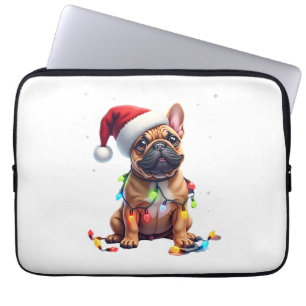 Französische Bulldogge Weihnachtsbeleuchtung Weihn Laptopschutzhülle
