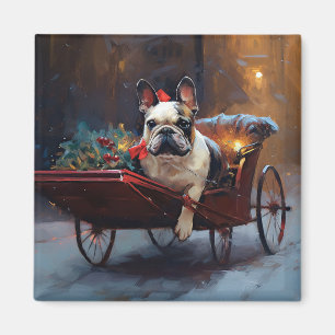 Französische Bulldogge Weihnachtsfest Saison Magnet