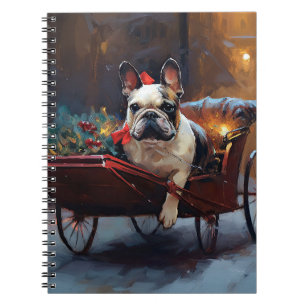 Französische Bulldogge Weihnachtsfest Saison Notizblock
