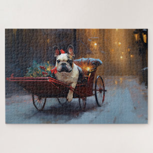 Französische Bulldogge Weihnachtsfest Saison Puzzle