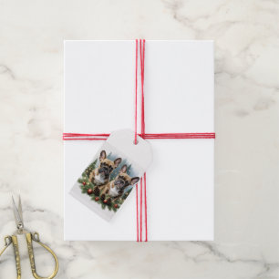 Französische Bulldogge Weihnachtskranz Bulldog Geschenkanhänger