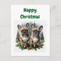 Französische Bulldogge Weihnachtskranz Bulldog