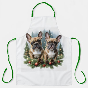 Französische Bulldogge Weihnachtskranz Bulldog Schürze