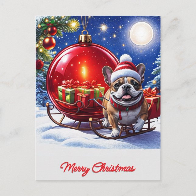 Französische Bulldogge Weihnachtskugel Weihnachten (Vorderseite)