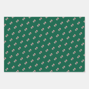 Französische Bulldogge Weihnachtspapier Geschenkpapier Set
