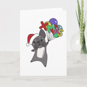 Französische Bulldogge Weihnachtsschneetiere Karte