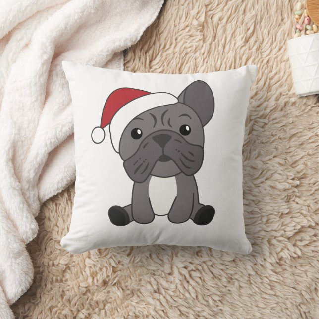 Französische Bulldogge Weihnachtsschneetiere Kissen (Decke)