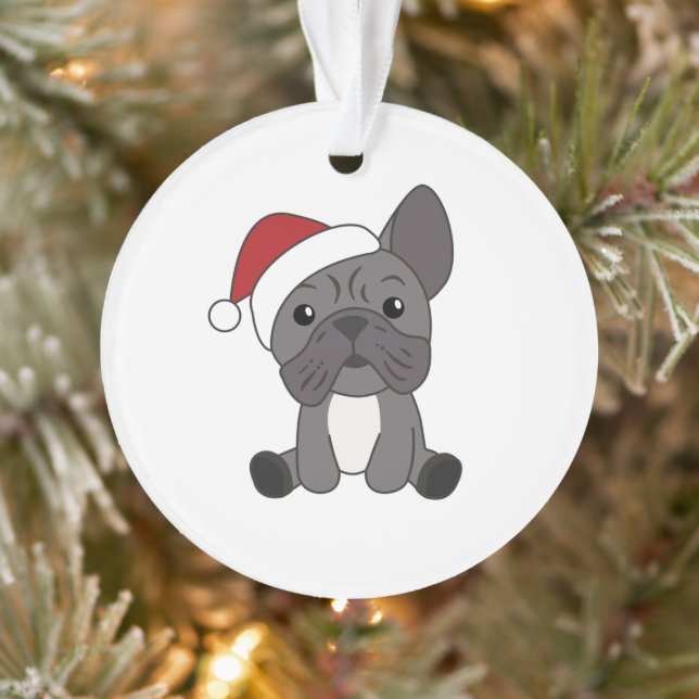 Französische Bulldogge Weihnachtsschneetiere Ornament (Baum)