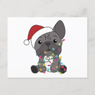 Französische Bulldogge Weihnachtsschneetiere Postkarte