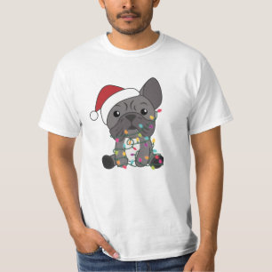 Französische Bulldogge Weihnachtsschneetiere T-Shirt