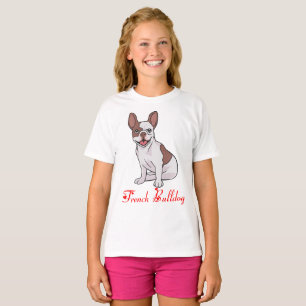 Französische Bulldogge Welpe Cartoon Mädchen T-Shi T-Shirt