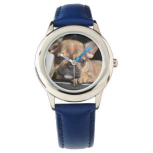 Französische Bulldogge Welpe French Bulldog Armbanduhr
