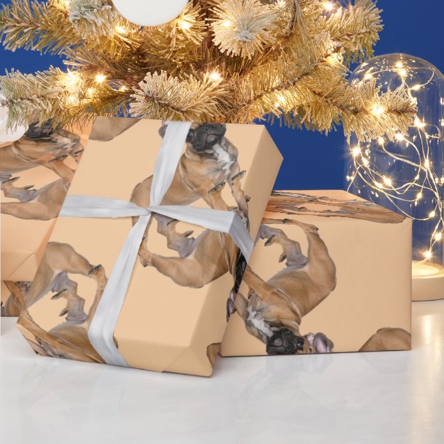 Französische Bulldogge Welpe Geschenkpapier (Feiertage)