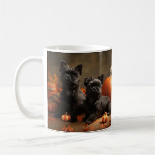 Französische Bulldogge Welpe Herbstfreude Kürbis Kaffeetasse