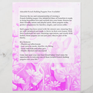 Französische Bulldogge-Welpen-Flyer  Flyer