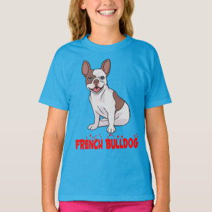 Französische Bulldogge Welpen Hund Cartoon Mädchen T-Shirt