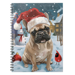 Französische Bulldogge Winter Wonderland Weihnacht Notizblock
