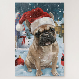 Französische Bulldogge Winter Wonderland Weihnacht Puzzle