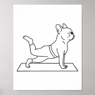 Französische Bulldogge Yoga Lustige Frenchie Poster