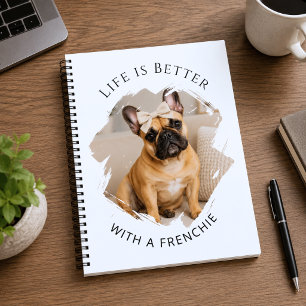 Französische Bulldogge Zitat Foto Notizbuch
