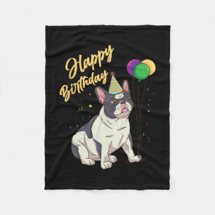 Französische Bulldogge zum Geburtstag Fleecedecke