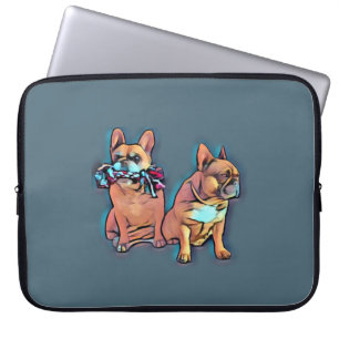 Französische Bulldogge zwei Freunde French Bulldog Laptopschutzhülle