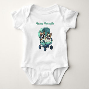Französische Bulldogge Zwillinge Baby Strampler