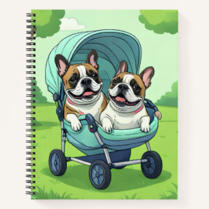 Französische Bulldogge Zwillinge Notizbuch