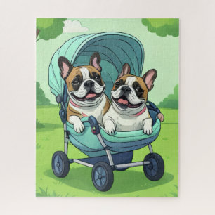 Französische Bulldogge Zwillinge Puzzle