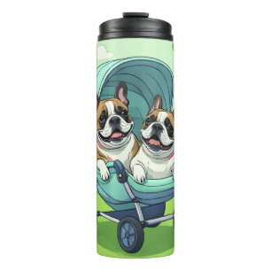 Französische Bulldogge Zwillinge Thermosbecher