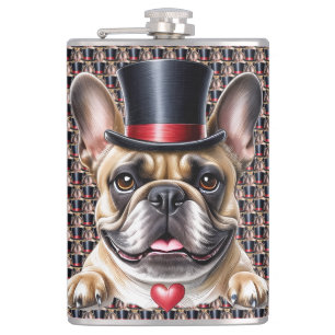 Französische Bulldogge Zylinder French Bulldog Flachmann